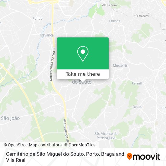 Cemitério de São Miguel do Souto mapa