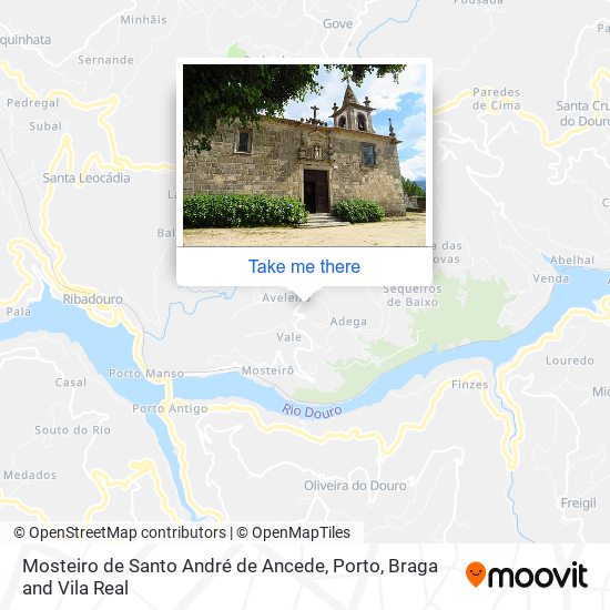 Mosteiro de Santo André de Ancede mapa