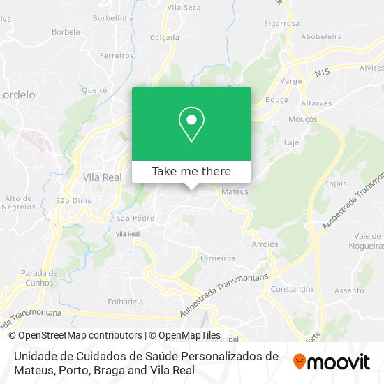 Unidade de Cuidados de Saúde Personalizados de Mateus map