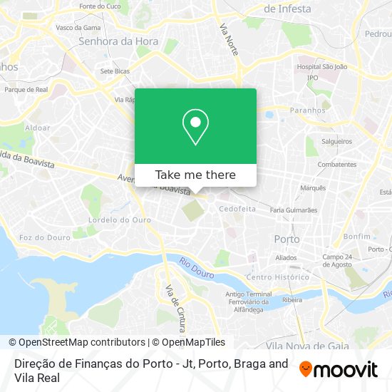 Direção de Finanças do Porto - Jt map