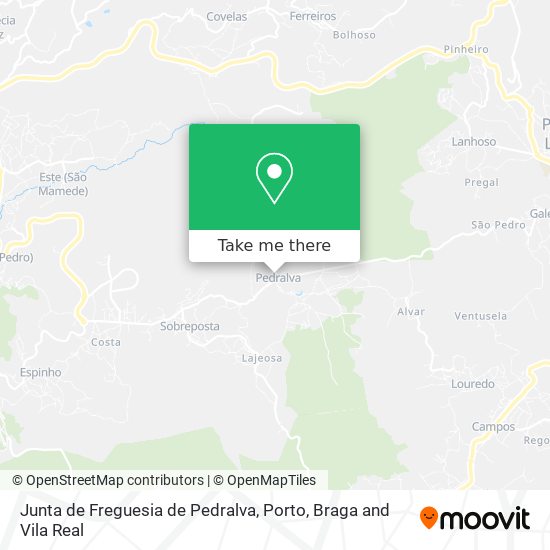 Junta de Freguesia de Pedralva mapa