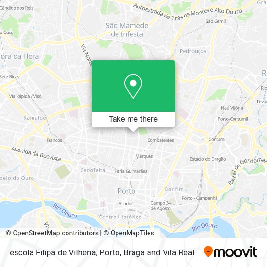 escola Filipa de Vilhena mapa