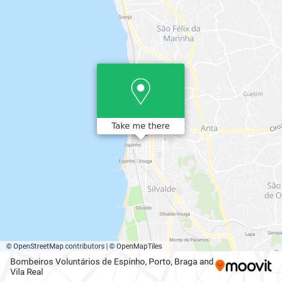 Bombeiros Voluntários de Espinho mapa