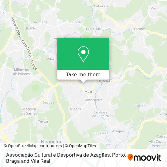 Associação Cultural e Desportiva de Azagães mapa