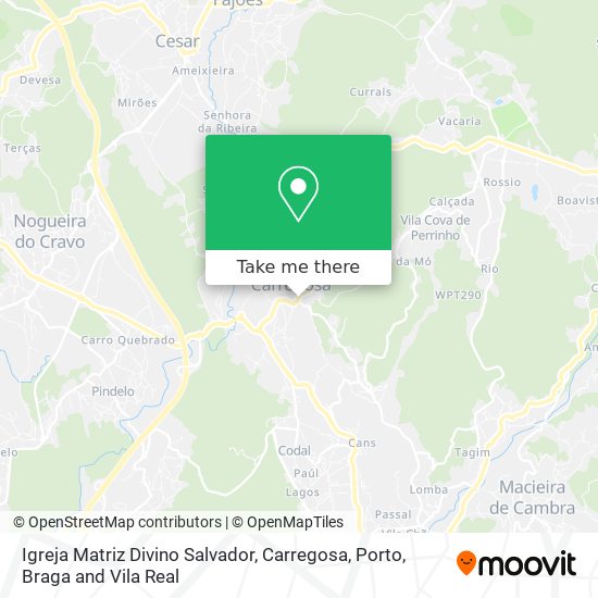 Igreja Matriz Divino Salvador, Carregosa map