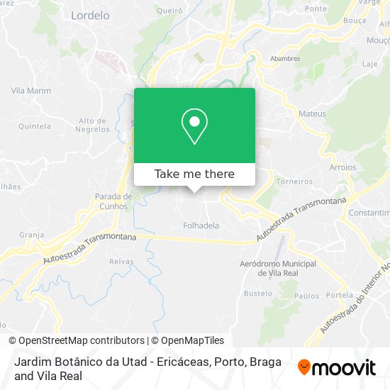 Jardim Botânico da Utad - Ericáceas mapa