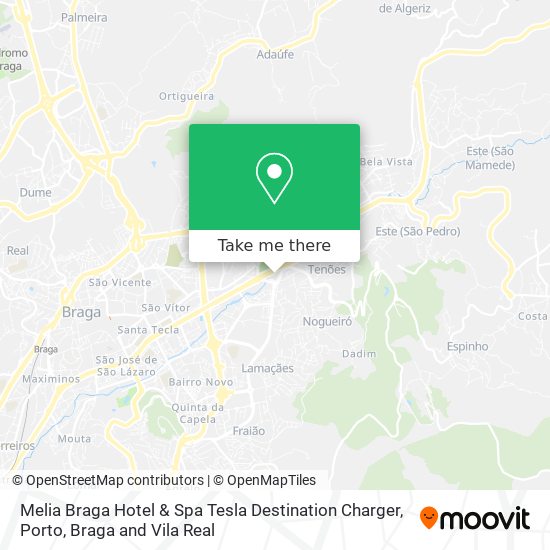 Melia Braga Hotel & Spa Tesla Destination Charger map