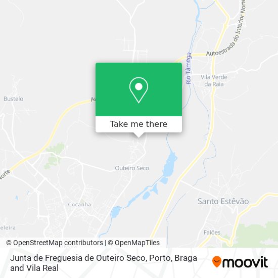 Junta de Freguesia de Outeiro Seco mapa