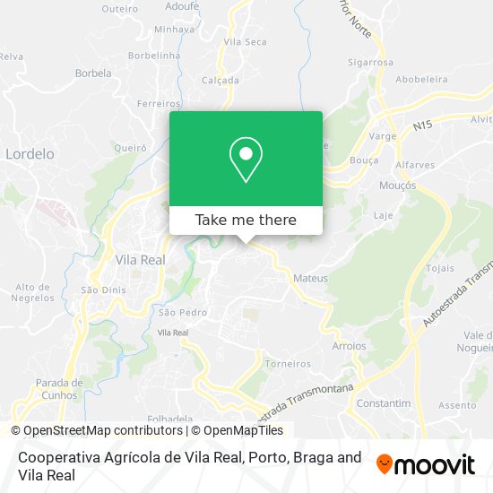 Cooperativa Agrícola de Vila Real map