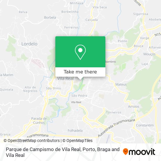 Parque de Campismo de Vila Real map