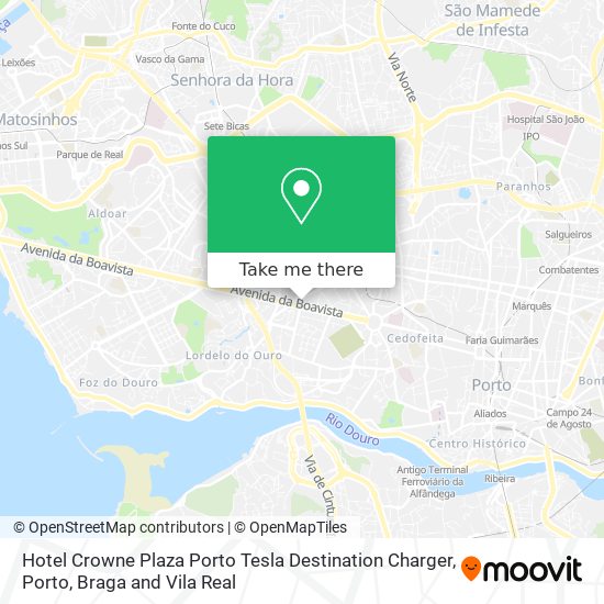 Hotel Crowne Plaza Porto Tesla Destination Charger map
