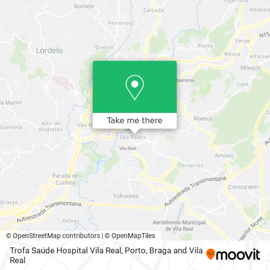 Trofa Saúde Hospital Vila Real map