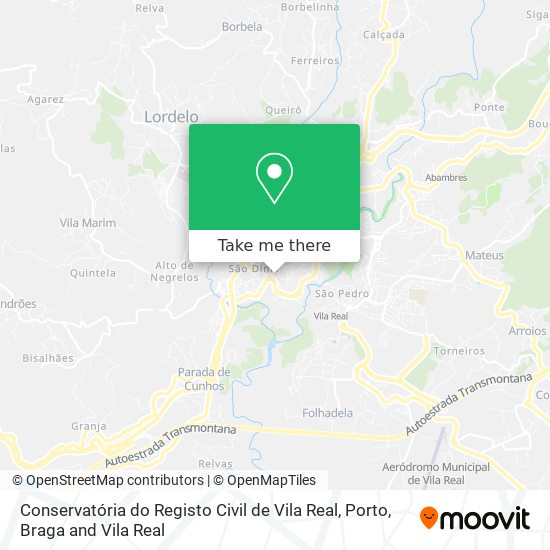 Conservatória do Registo Civil de Vila Real mapa