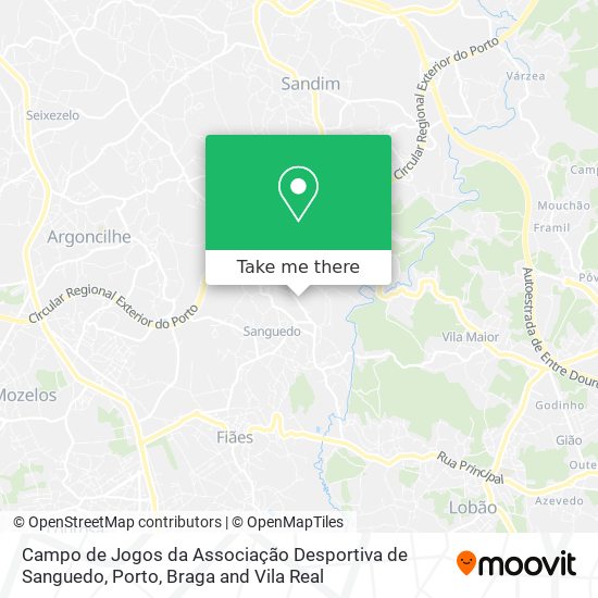 Campo de Jogos da Associação Desportiva de Sanguedo mapa