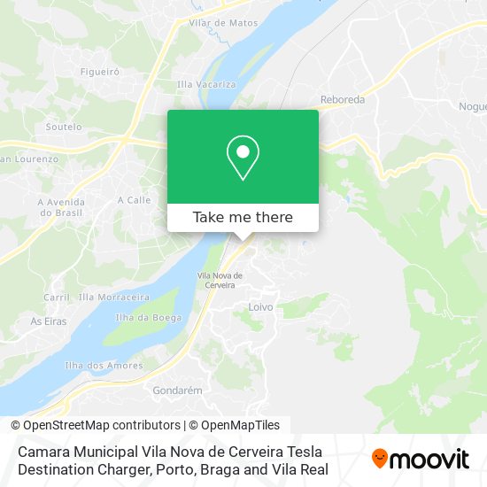 Camara Municipal Vila Nova de Cerveira Tesla Destination Charger map