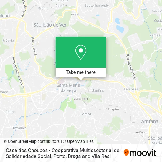 Casa dos Choupos - Cooperativa Multissectorial de Solidariedade Social map