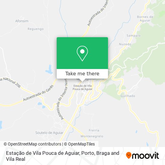 Estação de Vila Pouca de Aguiar mapa