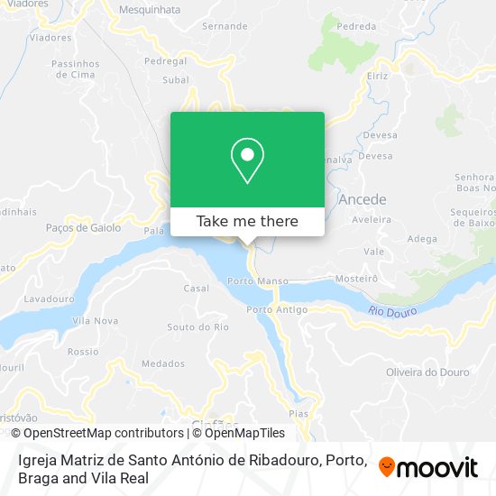 Igreja Matriz de Santo António de Ribadouro mapa