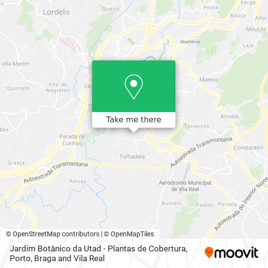 Jardim Botânico da Utad - Plantas de Cobertura mapa