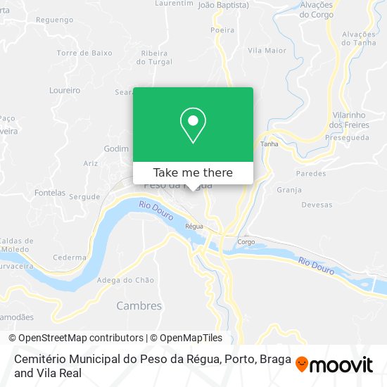 Cemitério Municipal do Peso da Régua mapa