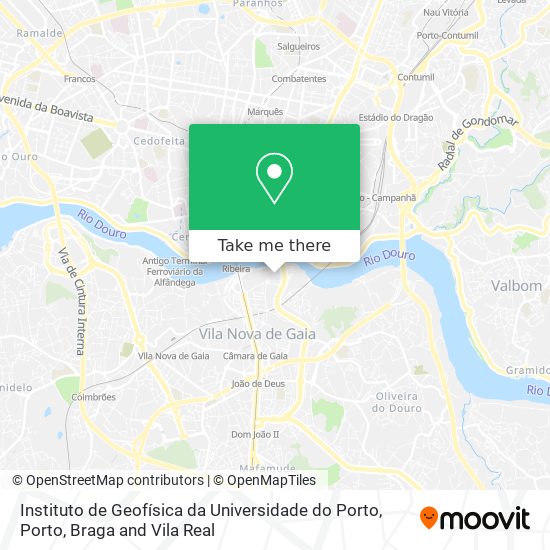 Instituto de Geofísica da Universidade do Porto mapa