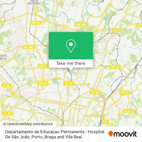 Departamento de Educaçao Permanente - Hospital De São João map