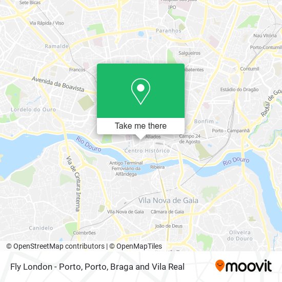 Fly London - Porto map