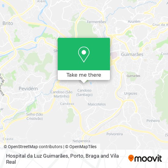 Hospital da Luz Guimarães map