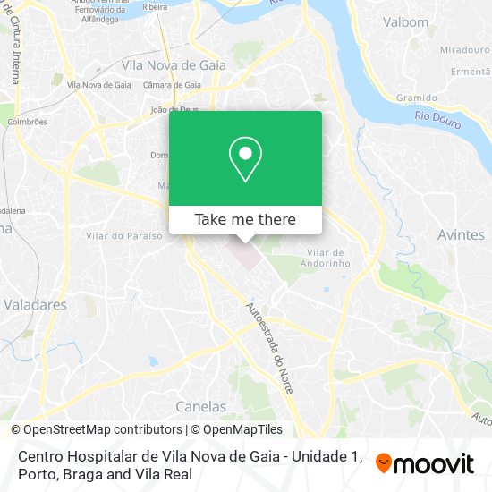 Centro Hospitalar de Vila Nova de Gaia - Unidade 1 map