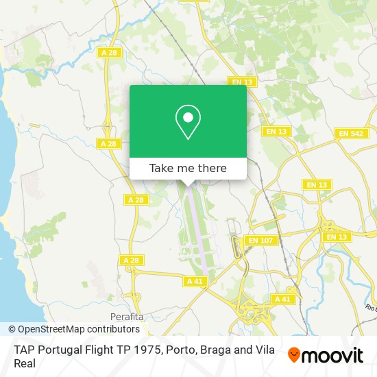 TAP Portugal Flight TP 1975 map