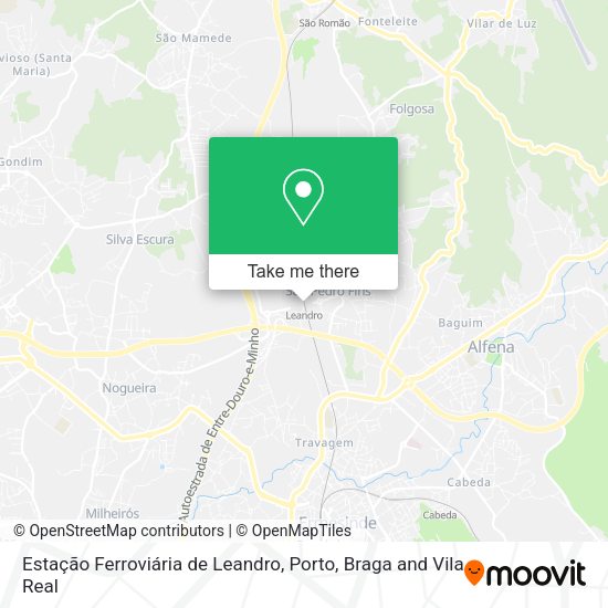 Estação Ferroviária de Leandro mapa