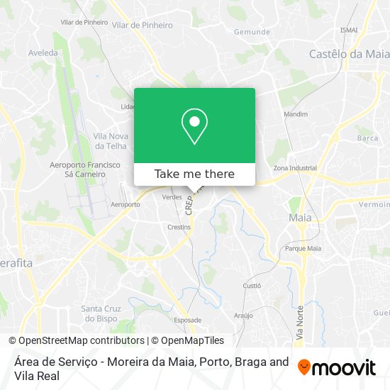 Área de Serviço - Moreira da Maia map