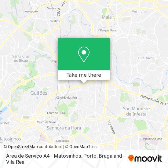 Área de Serviço A4 - Matosinhos map
