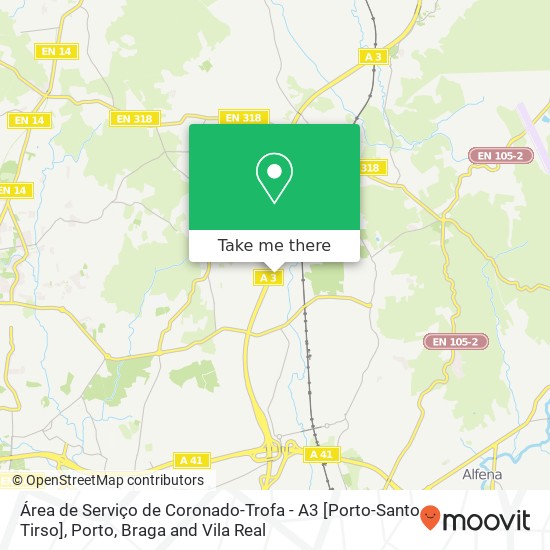 Área de Serviço de Coronado-Trofa - A3 [Porto-Santo Tirso] map