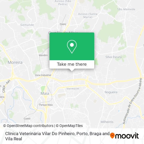 Clínica Veterinária Vilar Do Pinheiro map