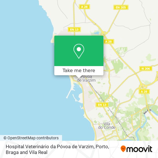 Hospital Veterinário da Póvoa de Varzim map