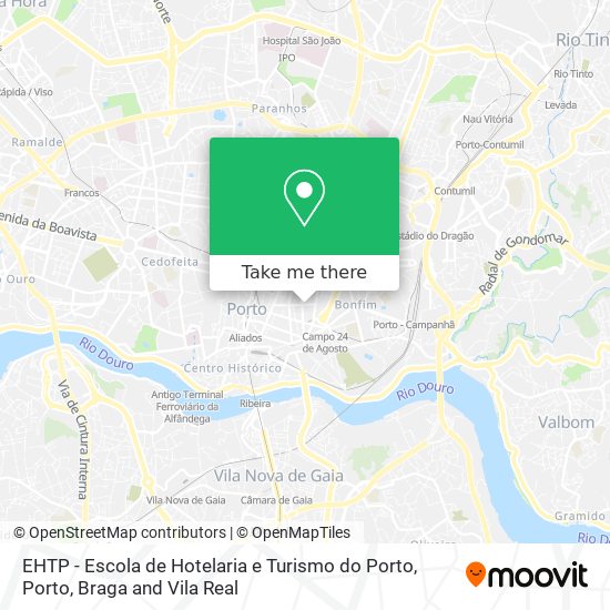 EHTP - Escola de Hotelaria e Turismo do Porto map