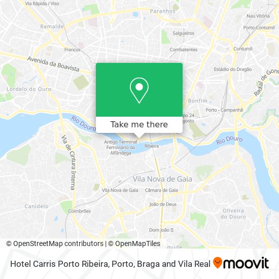 Hotel Carris Porto Ribeira map