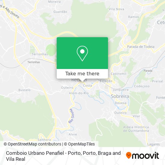 Comboio Urbano Penafiel - Porto map
