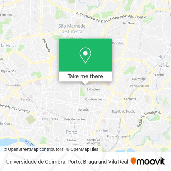 Universidade de Coimbra map