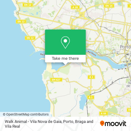 Walk Animal - Vila Nova de Gaia map
