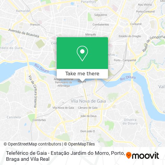 Teleférico de Gaia - Estação Jardim do Morro map
