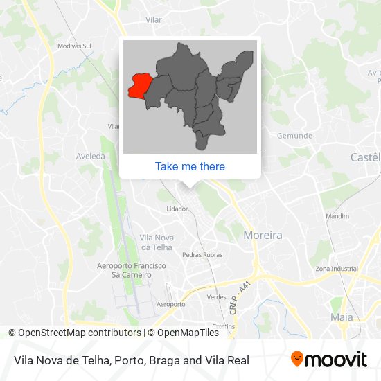 Vila Nova de Telha mapa