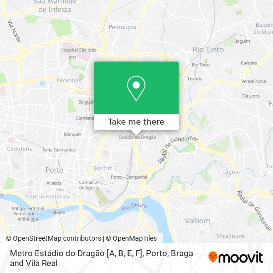 Metro Estádio do Dragão [A, B, E, F] map
