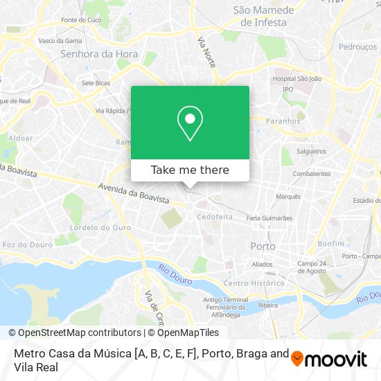 Metro Casa da Música [A, B, C, E, F] map