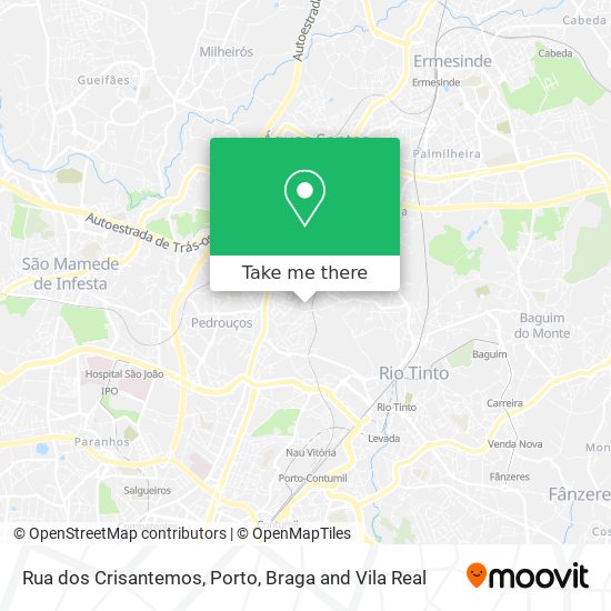 Rua dos Crisantemos mapa