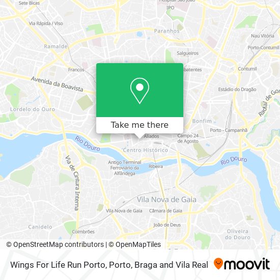 Wings For Life Run Porto map
