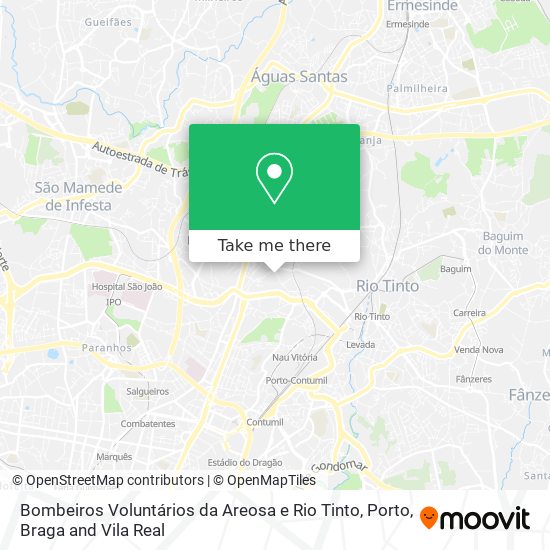 Bombeiros Voluntários da Areosa e Rio Tinto mapa