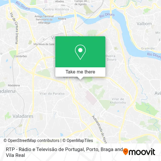 RTP - Rádio e Televisão de Portugal map