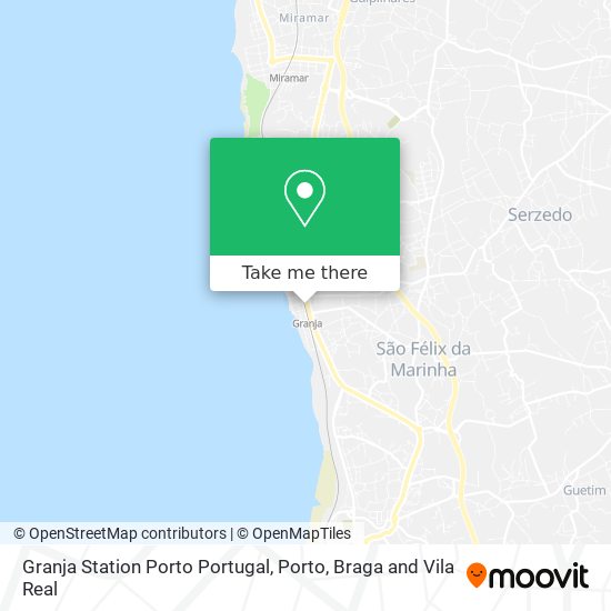 Granja Station Porto Portugal map